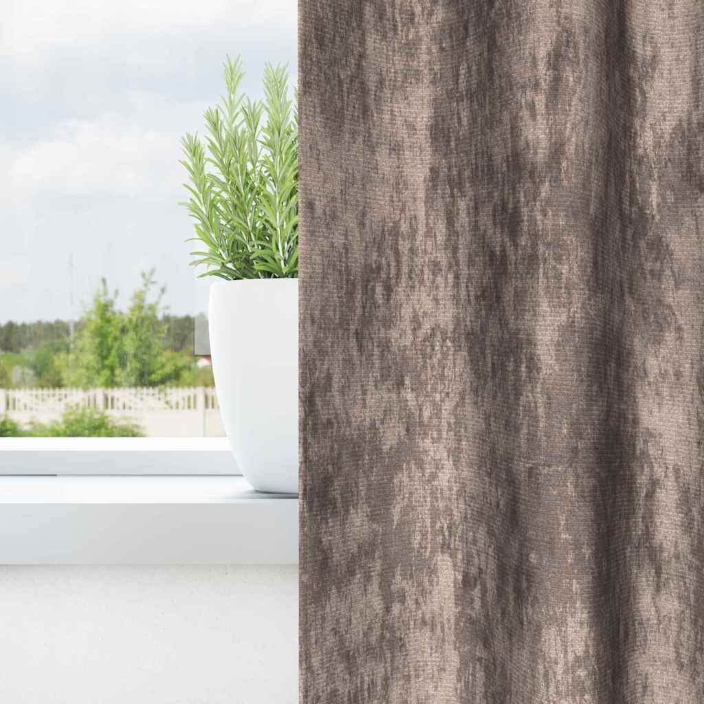 Curtain with Curtains 2 pcs Cappuccino 260 x 140 cm Velvet